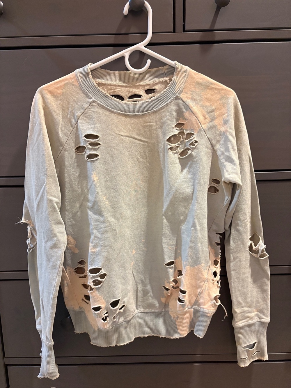 NSF Distressed  Sweatshirt in Cloud